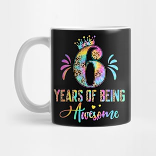 Kids Six Year Old Rainbow 6Th Birthday Leopard For Girls 6 Mug